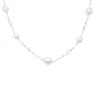 K18WG White Butterfly Pearl necklace