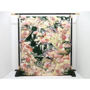 振袖　友禅金彩加工　刺繍入り