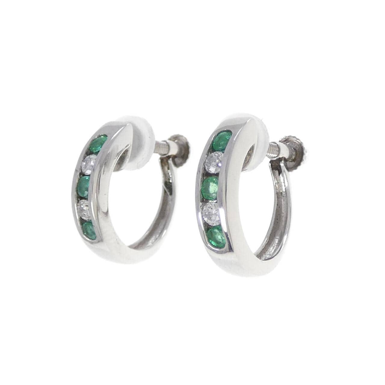 PT900 エメラルド イヤリング 0.22CT