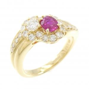 K18YG ルビー リング 0.40CT