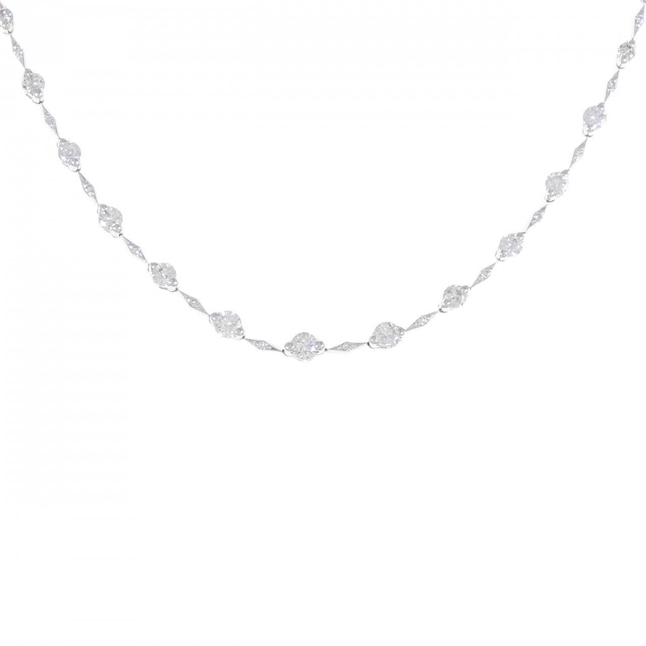 K18WG ダイヤモンド ネックレス 3.06CT