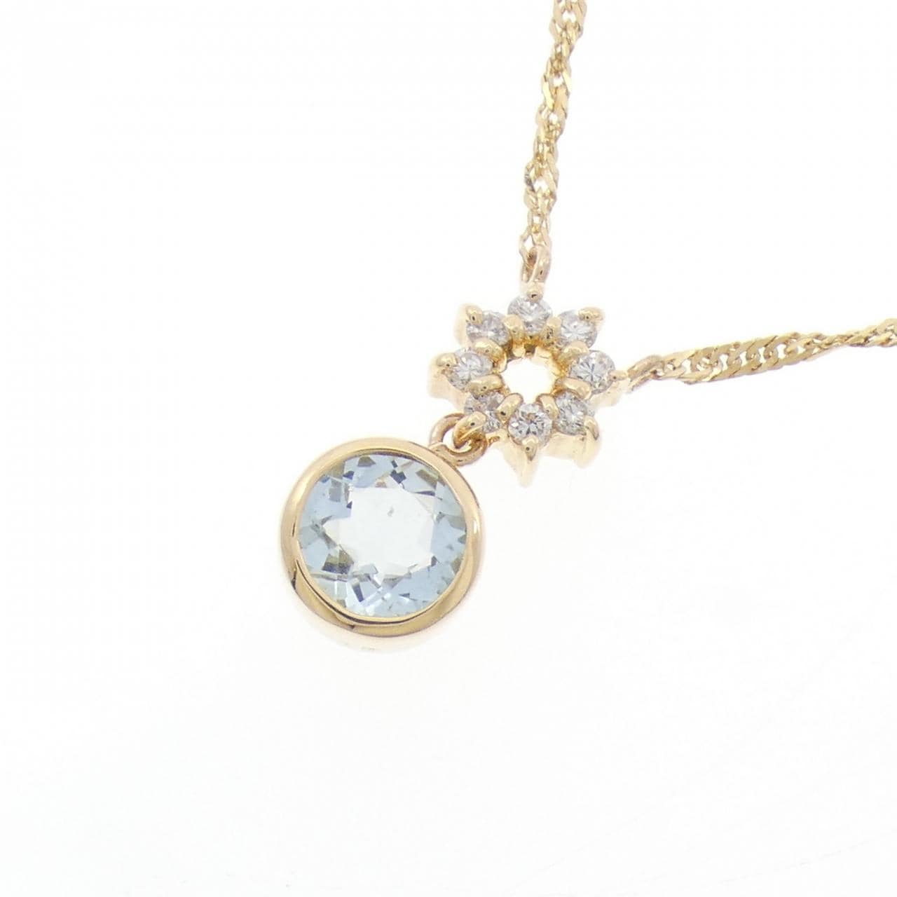 K18YG アクアマリン ネックレス