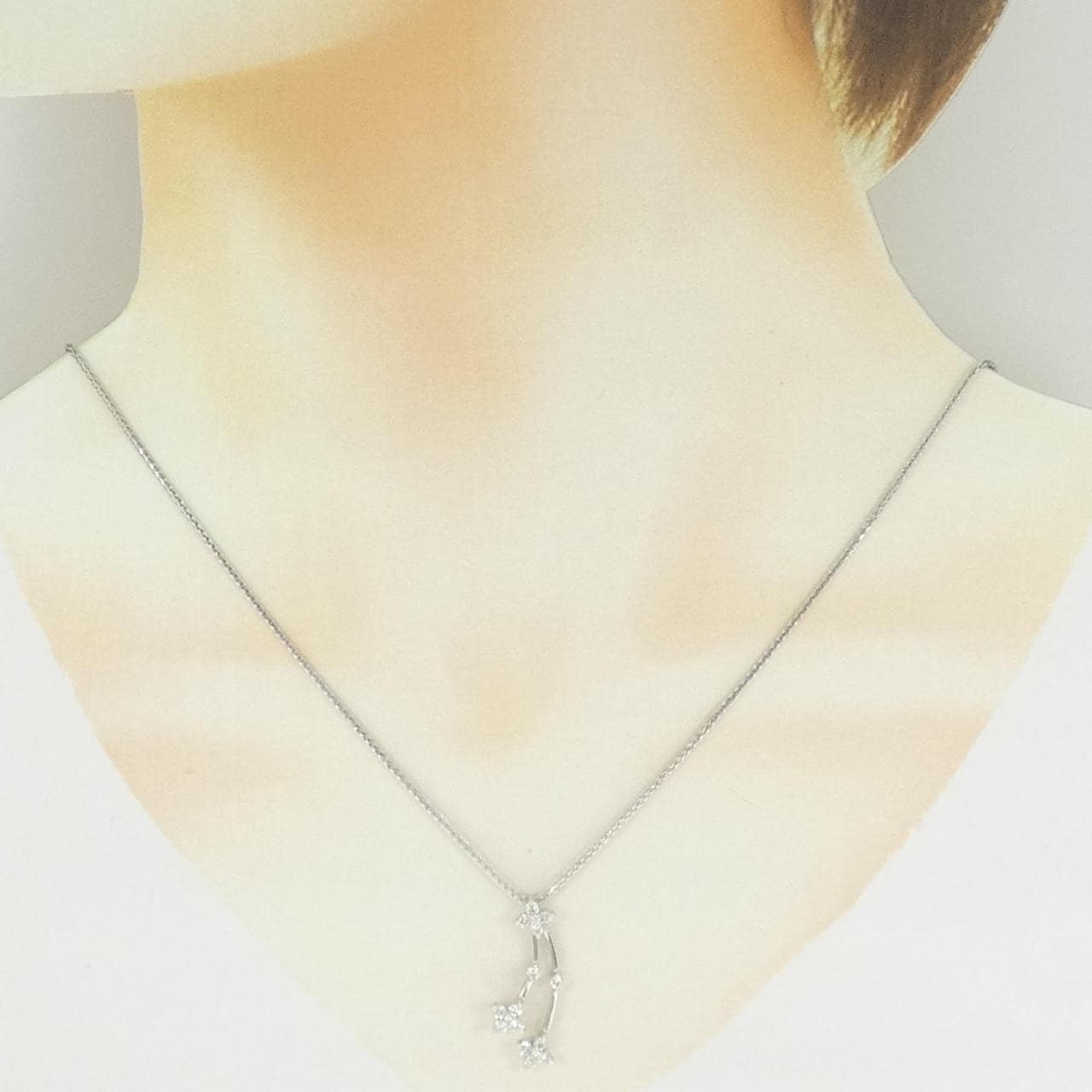 K18WG ダイヤモンド ネックレス 0.55CT