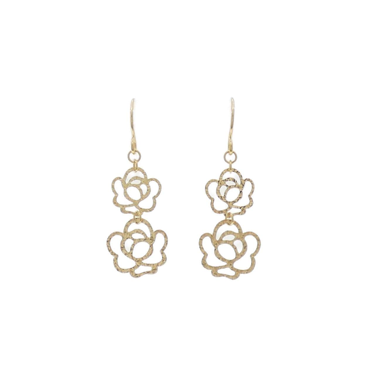 K18YG ローズ ピアス