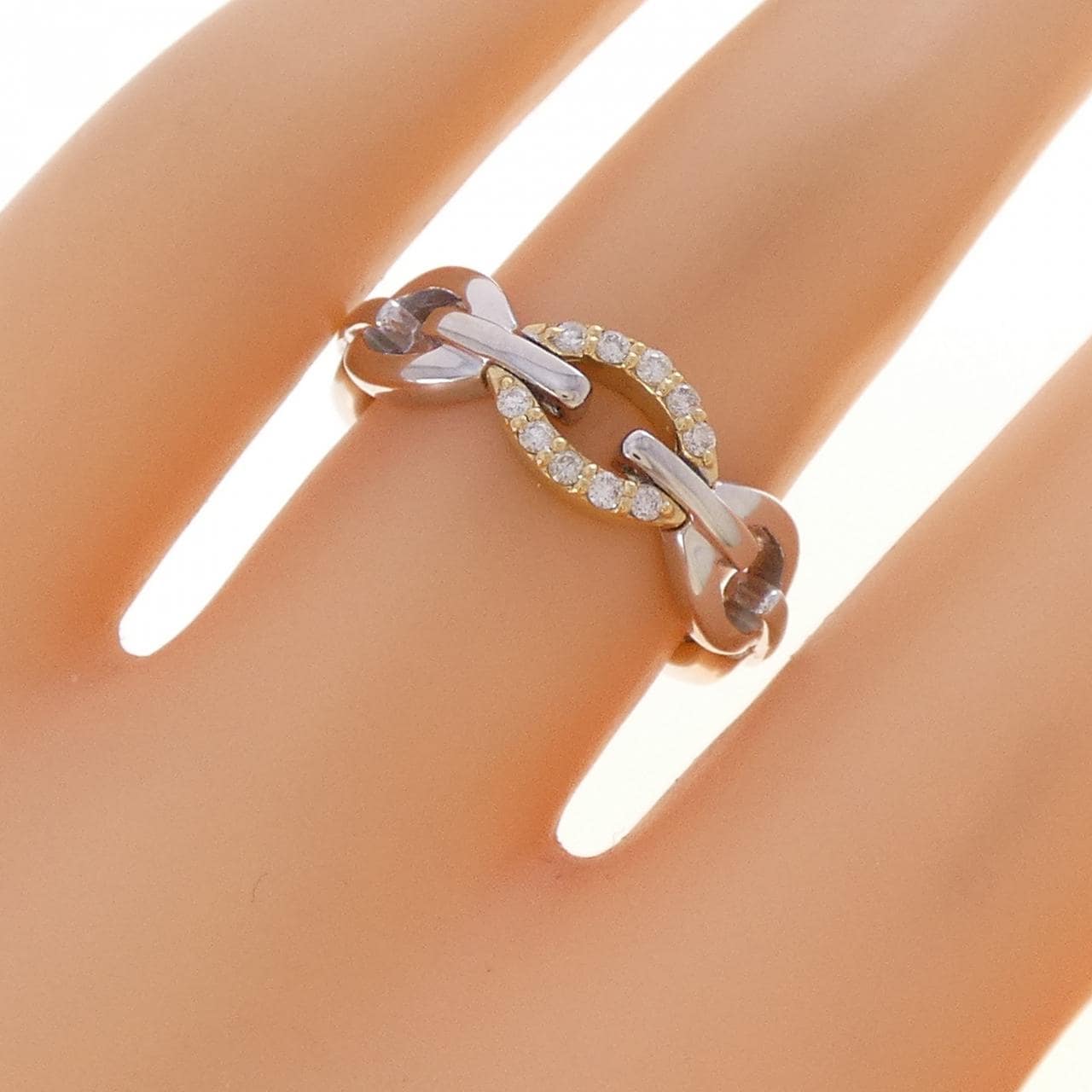 K18YG/K18WG ダイヤモンド リング 0.09CT