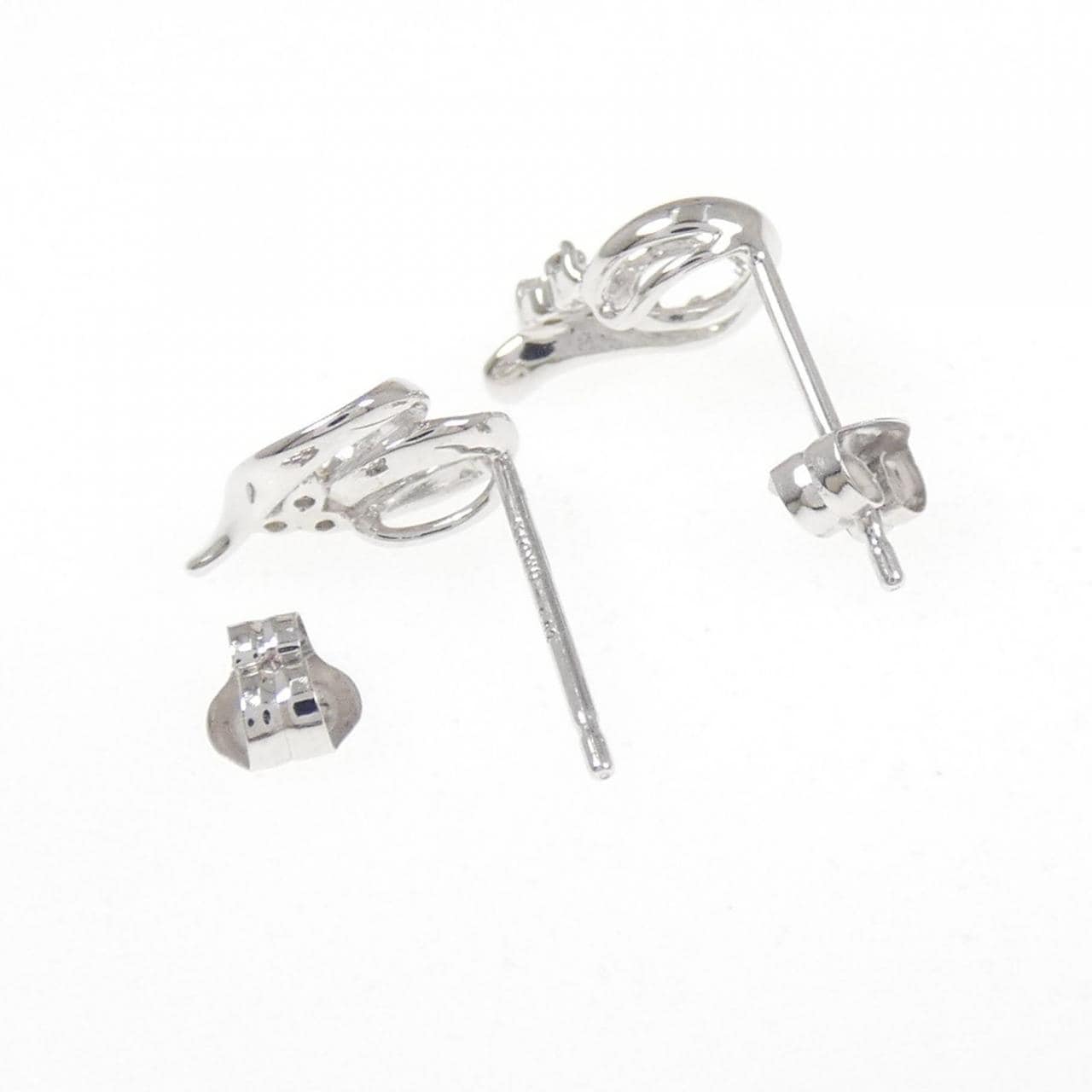 K14WG ハート ダイヤモンド ピアス 0.04CT
