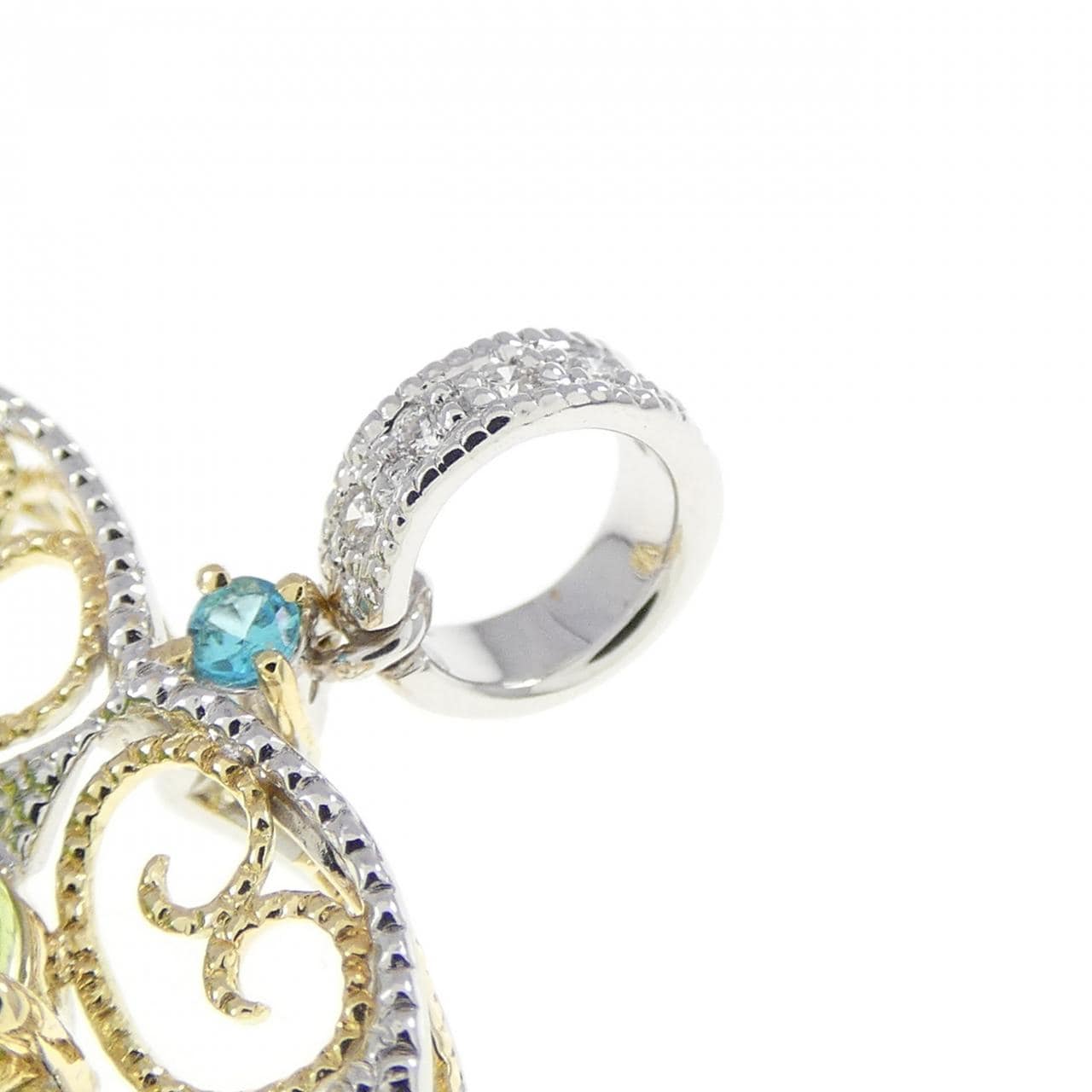 K18白金/K18黃金心形橄欖石吊墜 2.70克拉