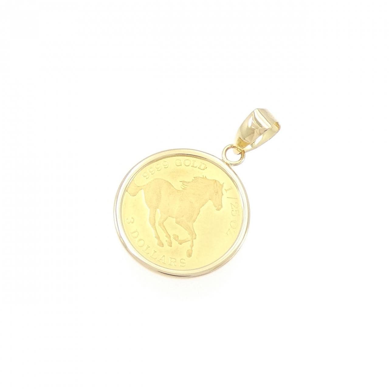 K18YG(枠) コイン ペンダント