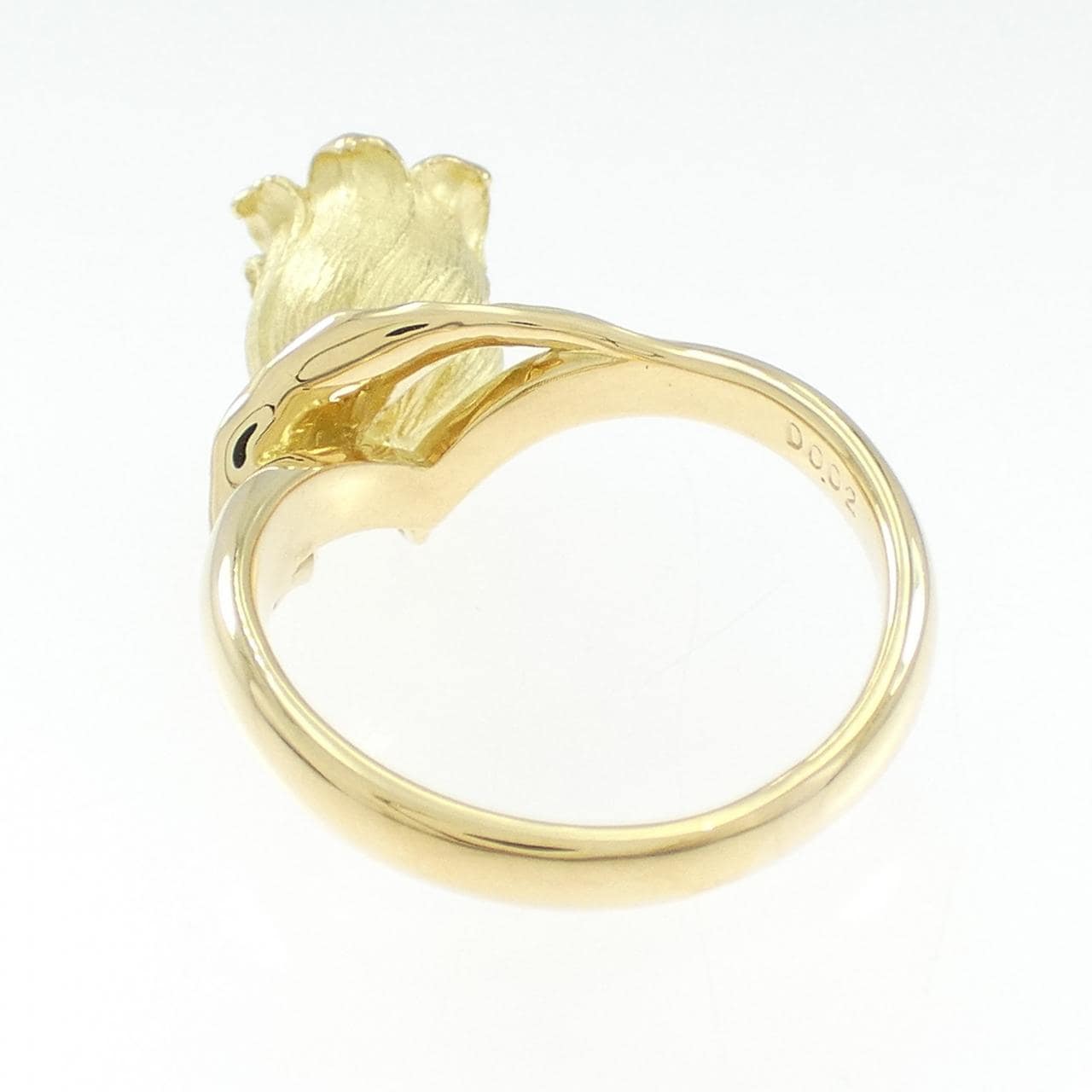 K18YG花朵鑽石戒指0.02CT