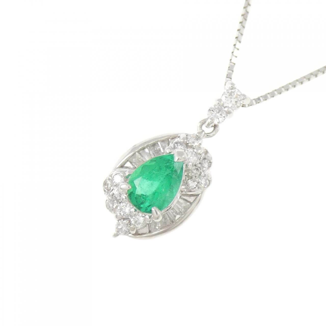 PT900/PT850 エメラルド ネックレス 0.45CT