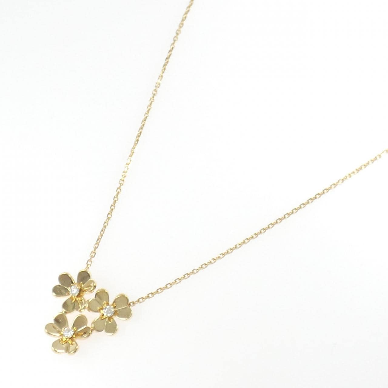 ヴァンクリーフ&アーペル フリヴォル 3フラワー ミニ ネックレス