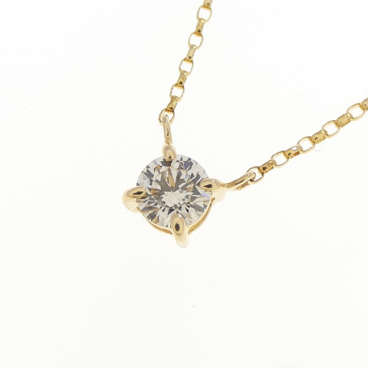 K18YG ソリティア ダイヤモンド ネックレス 0.20CT