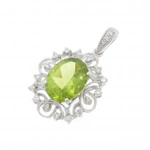 K18WG ペリドット ペンダント 5.34CT