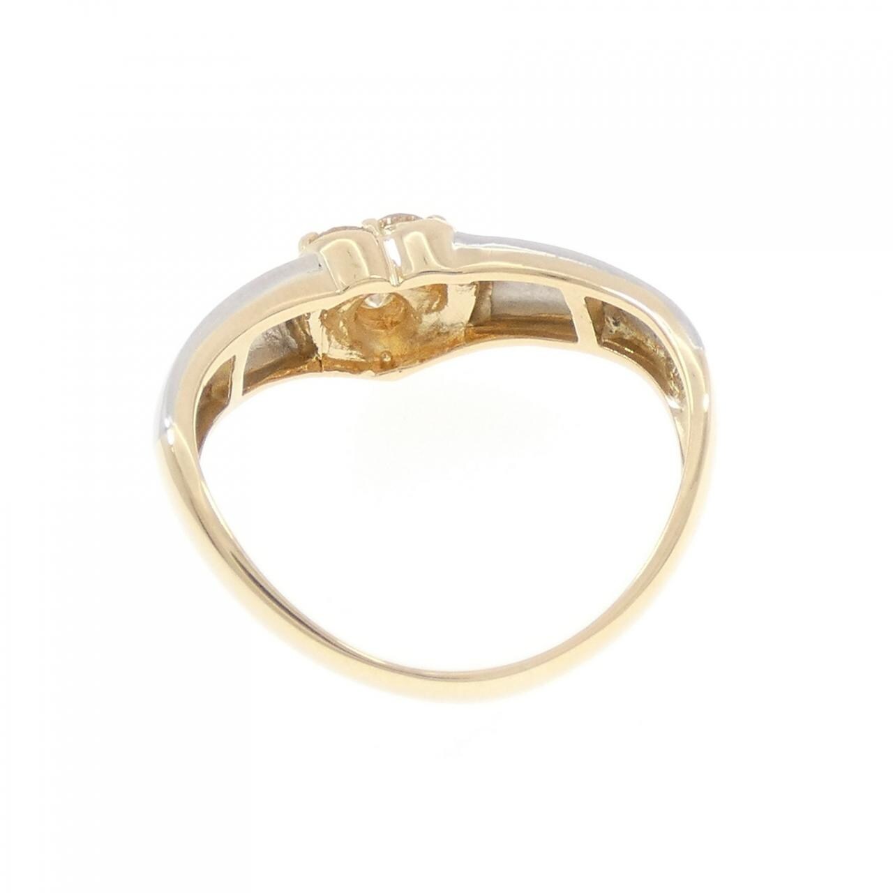 K18YG/PT900 Heart Diamond Ring