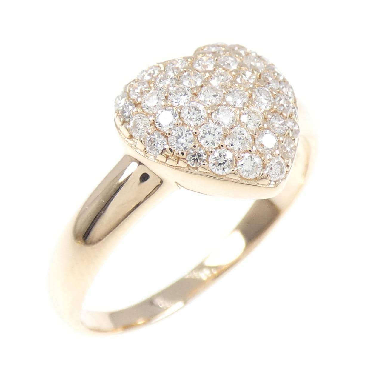 K18PG パヴェ ハート ダイヤモンド リング 0.50CT