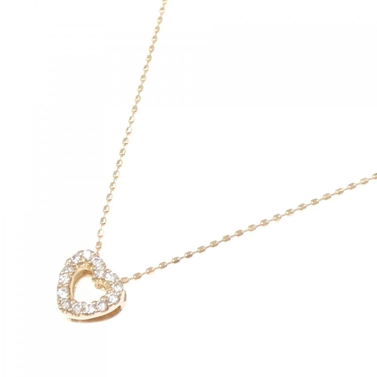 K18PG ハート ダイヤモンド ネックレス 0.09CT