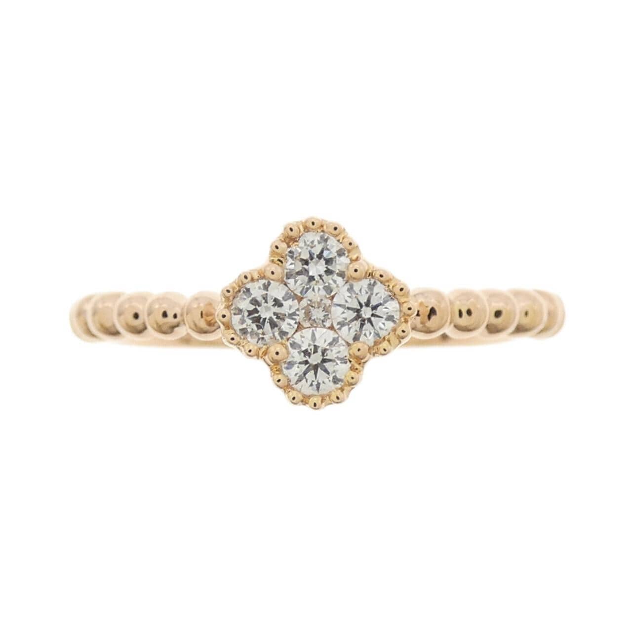 K18PG フラワー ダイヤモンド リング 0.25CT