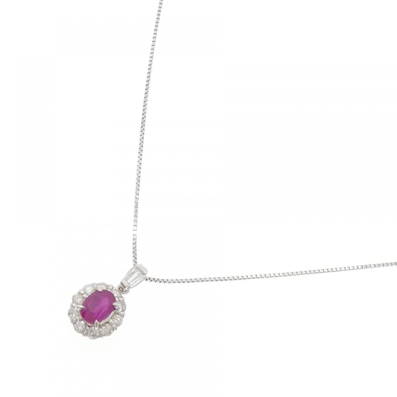 K18WG ルビー ネックレス 1.03CT