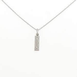 PT900/PT850 スリーストーン ダイヤモンド ネックレス 0.04CT