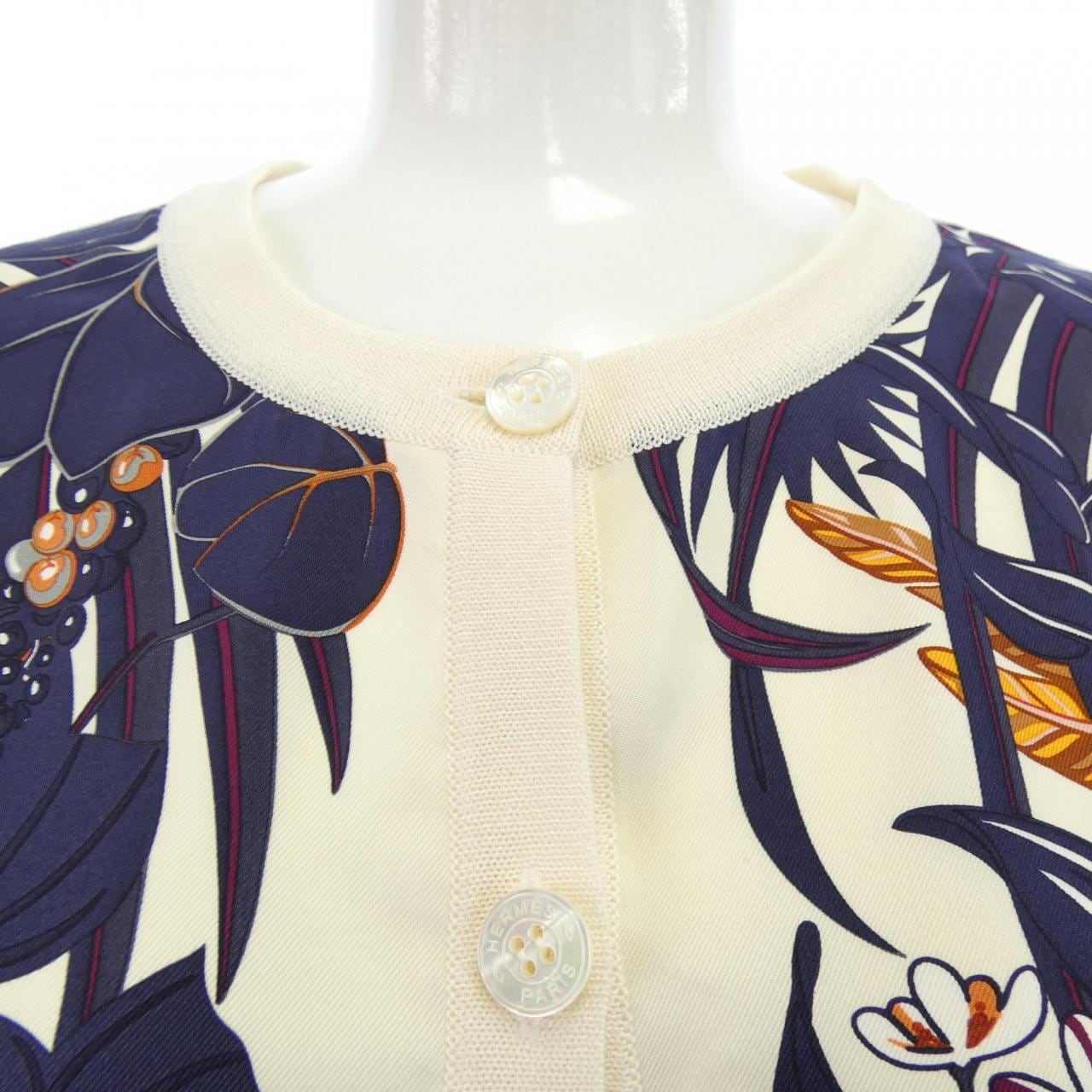 エルメス HERMES FLAMINGO PARTY *77-7771 ツイルレーヌ カーディガン