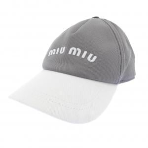 ミュウミュウ MIU MIU ドリルベースボール MIU MIU ロゴ 5HC179 2CQ1 キャップ