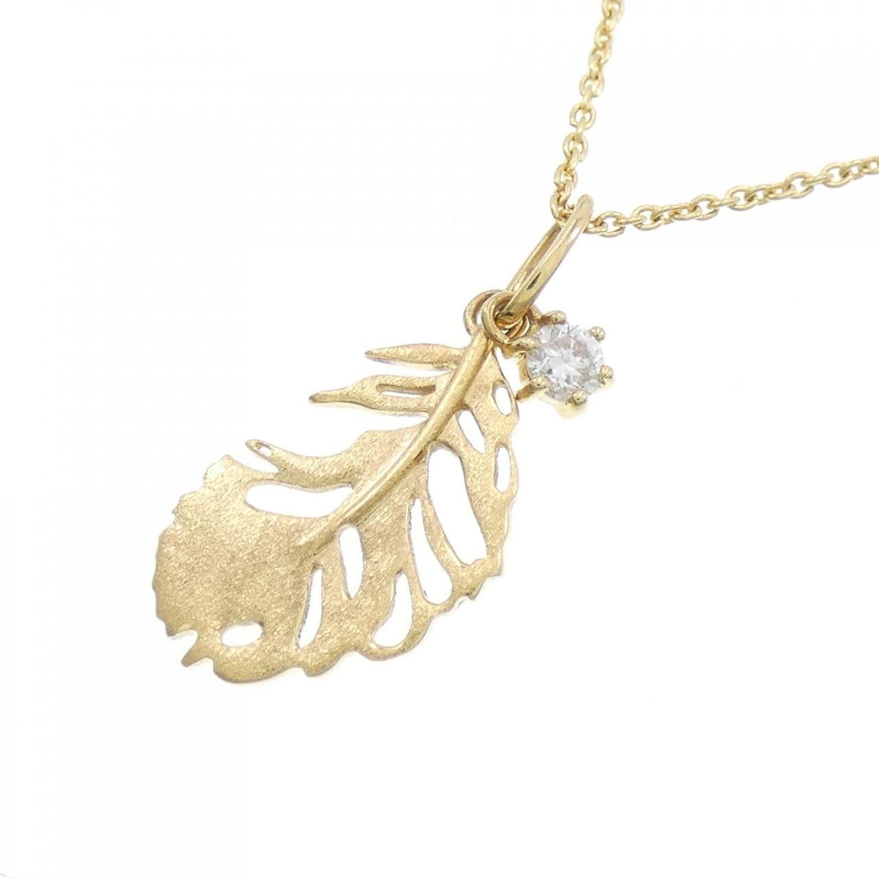 K18YG leaf Diamond necklace