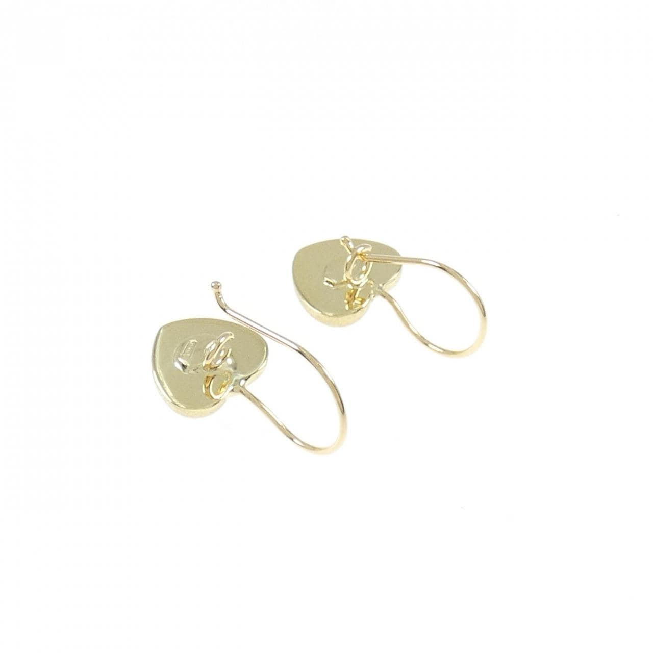 750YG heart earrings