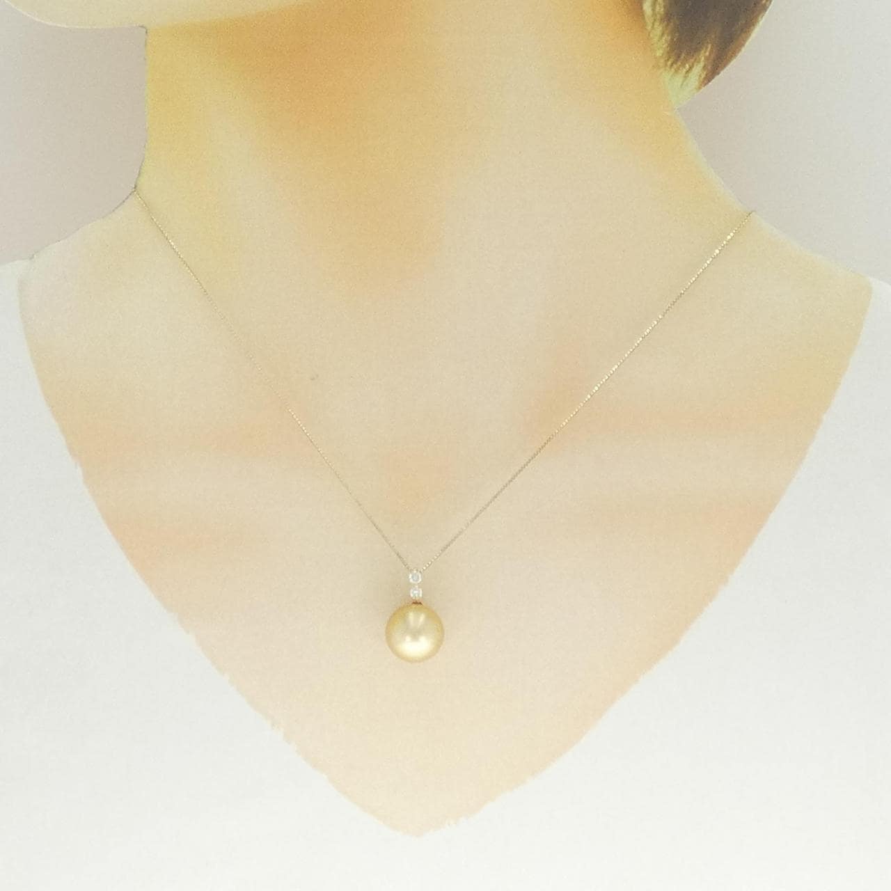 K10YG 白蝶パール ネックレス 11.1mm