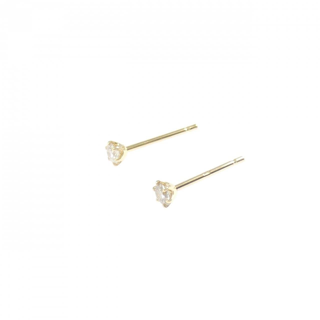K18YG ソリティア ダイヤモンド ピアス 0.08CT