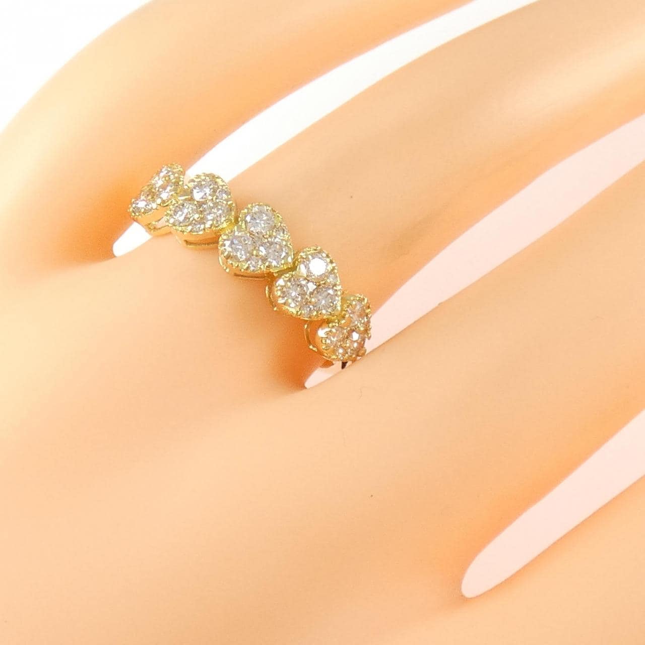 K18YG ハート ダイヤモンド リング 0.68CT