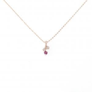 K10PG ルビー ネックレス 0.04CT