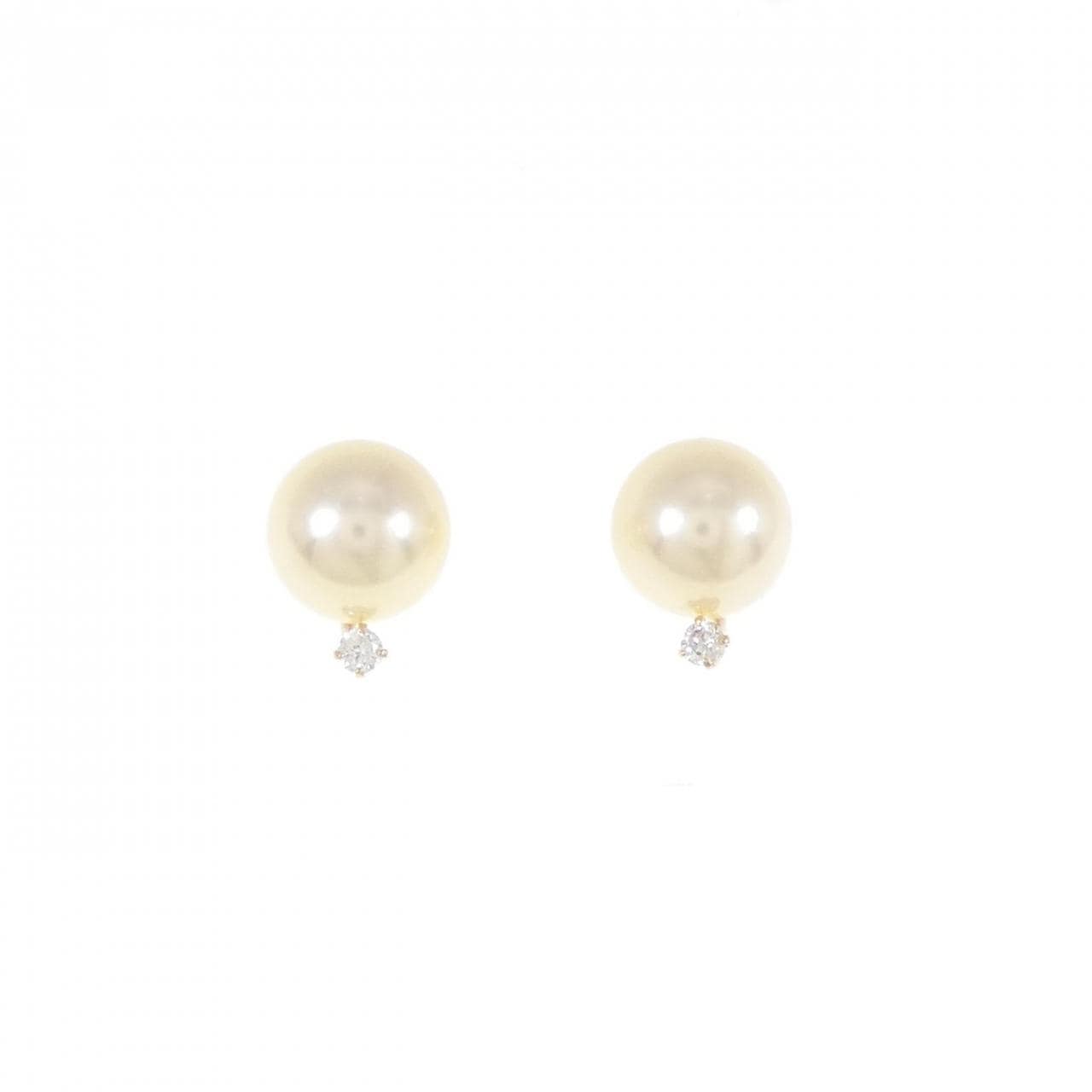 K18YG Akoya pearl earrings 6.5mm