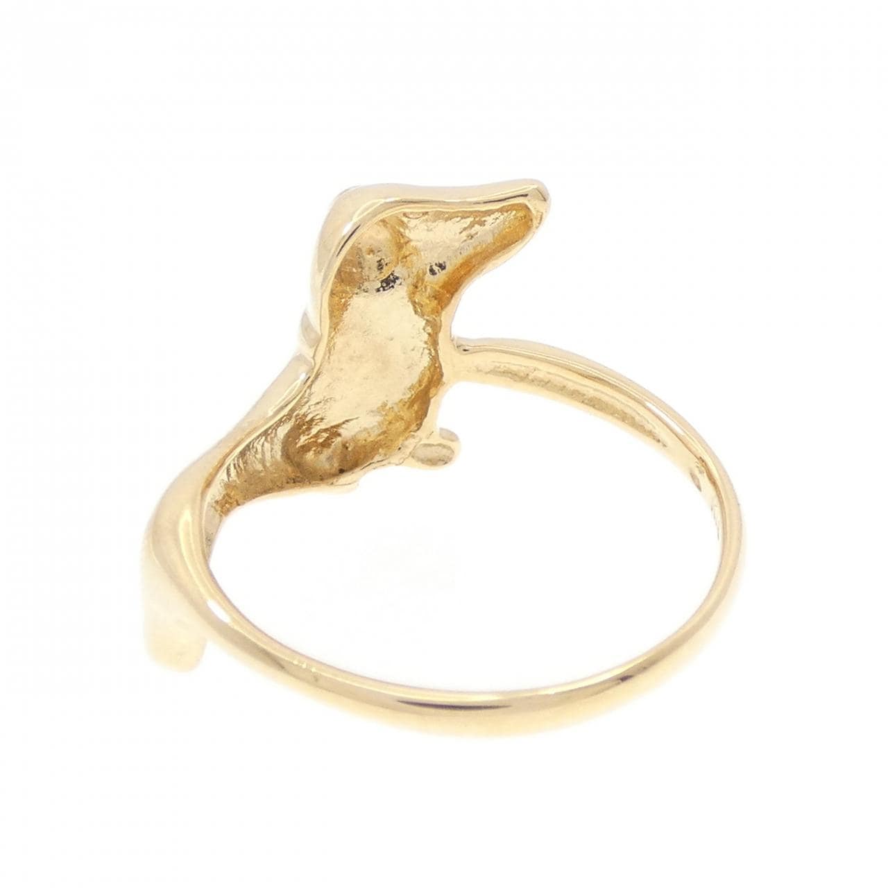 K18YG ドッグ ダイヤモンド リング 0.005CT
