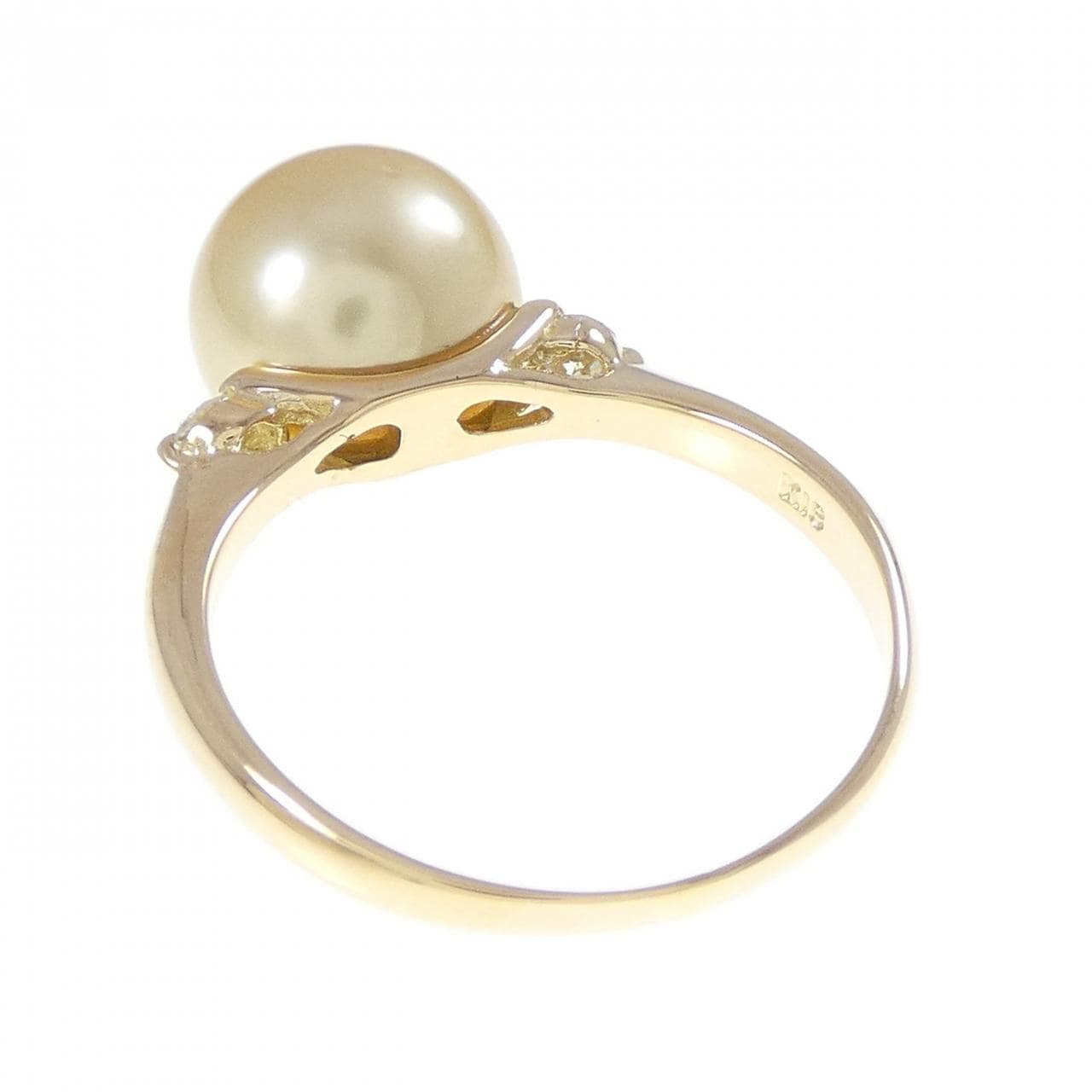 K18YG 白蝶パール リング 9.5mm