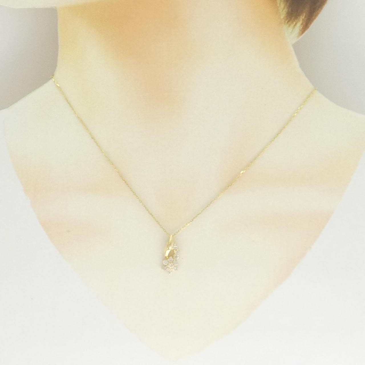 K18YG フラワー ダイヤモンド ネックレス 0.50CT