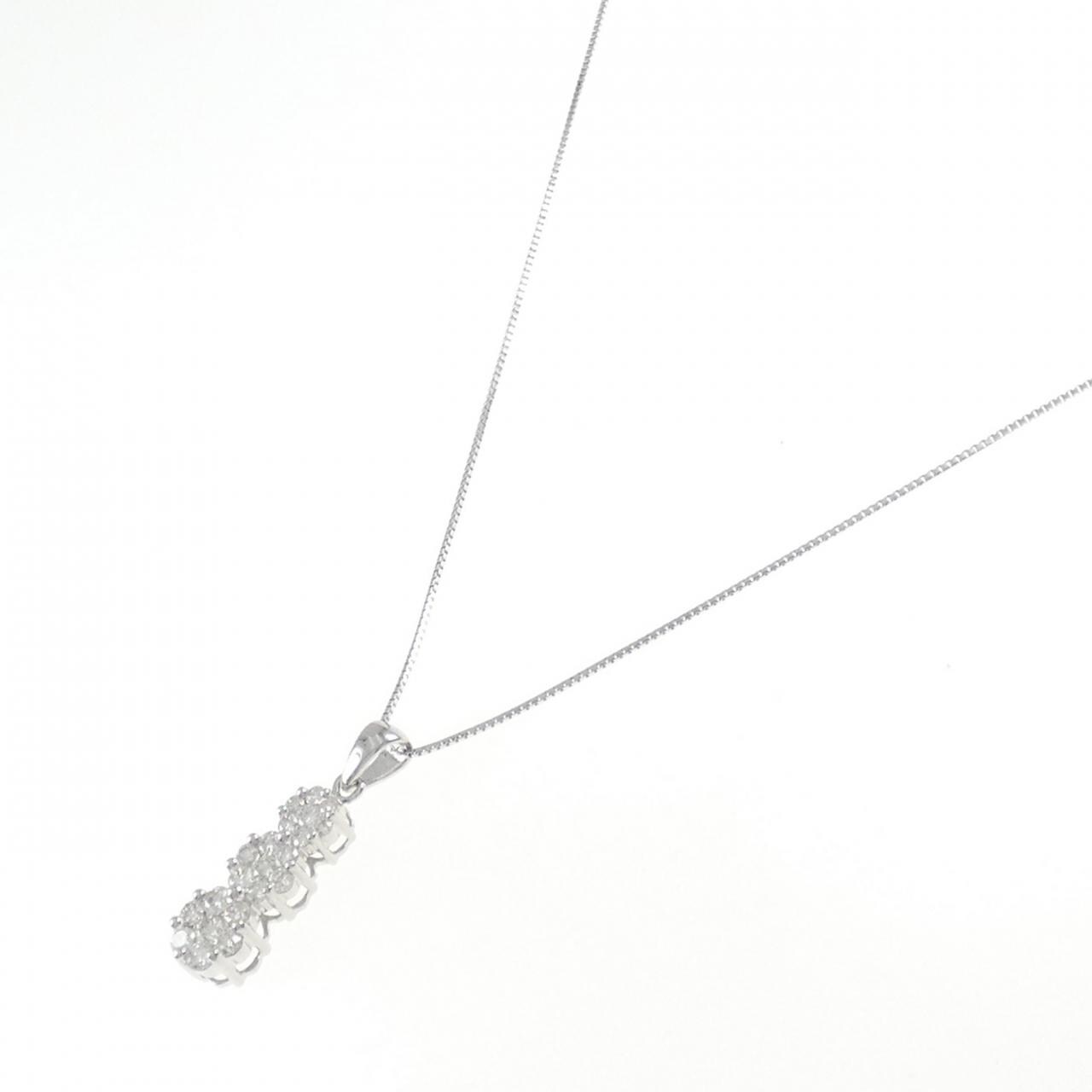 K18WG ダイヤモンド ネックレス 1.00CT