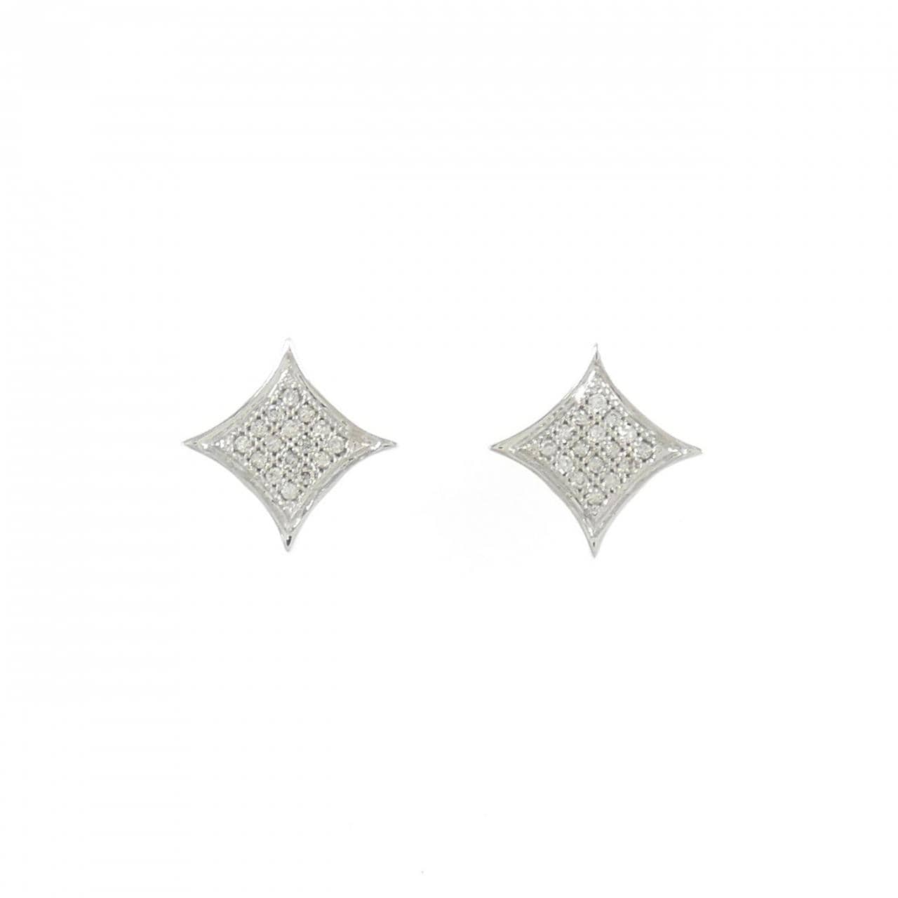 K18WG ダイヤモンド ピアス 0.10CT