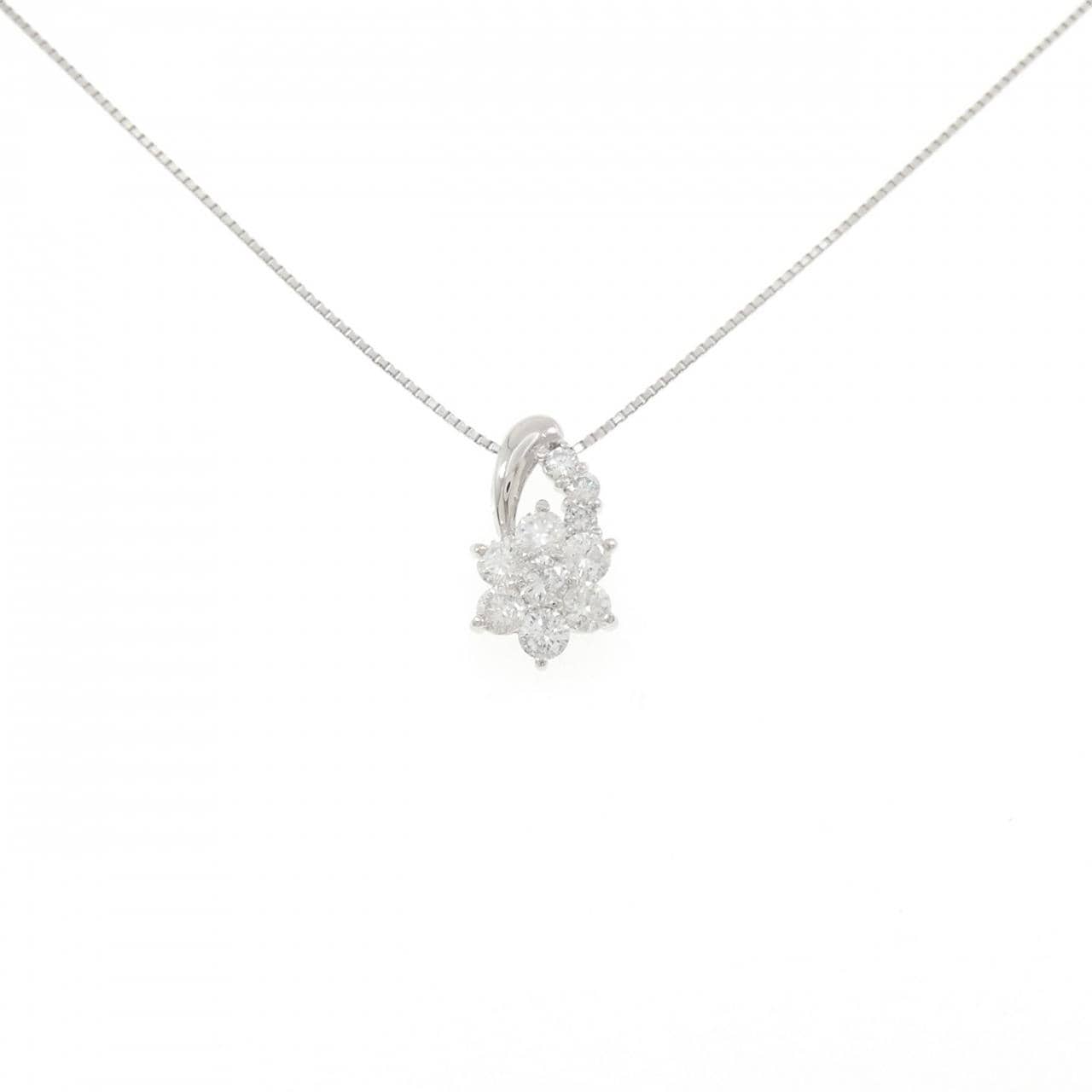 PT900/PT850 フラワー ダイヤモンド ネックレス 1.00CT