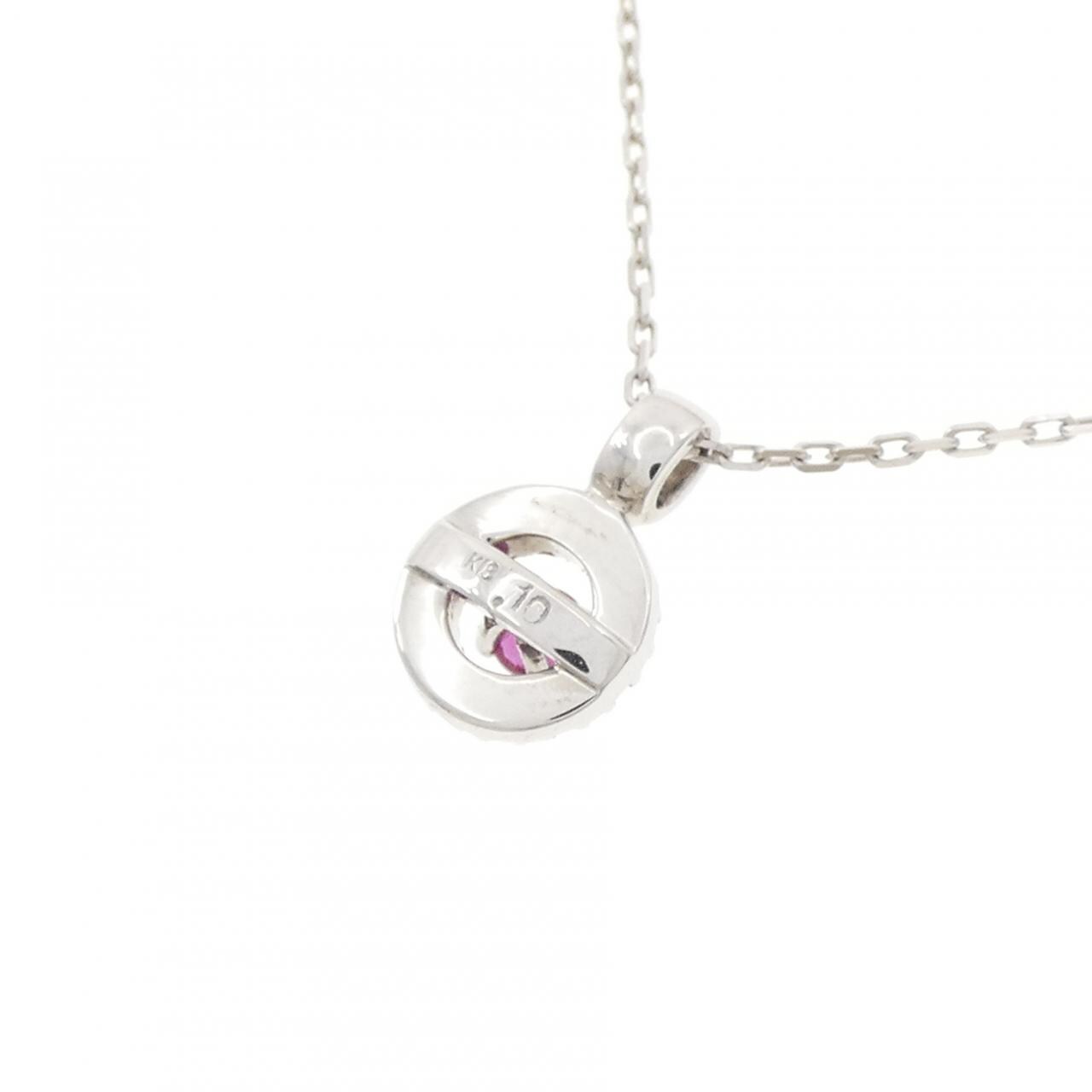 K18WG ルビー ネックレス 0.10CT