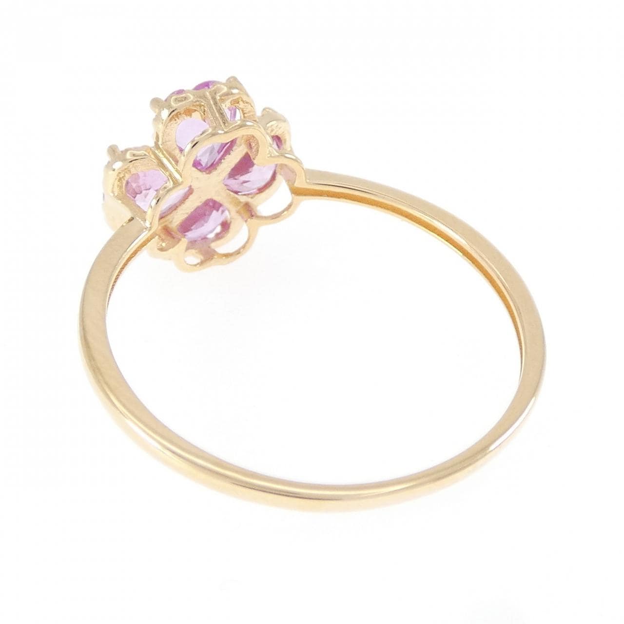 K18YG フラワー サファイヤ リング 1.13CT