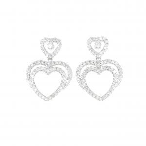 K14WG ハート ダイヤモンド ピアス 0.58CT