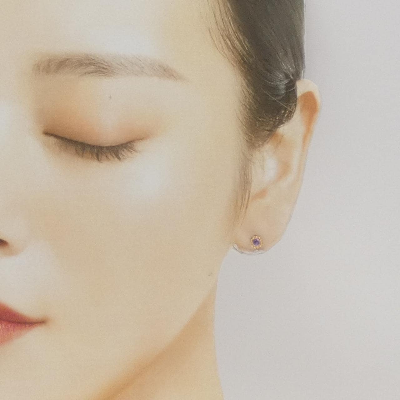 K14PG アメジスト ピアス