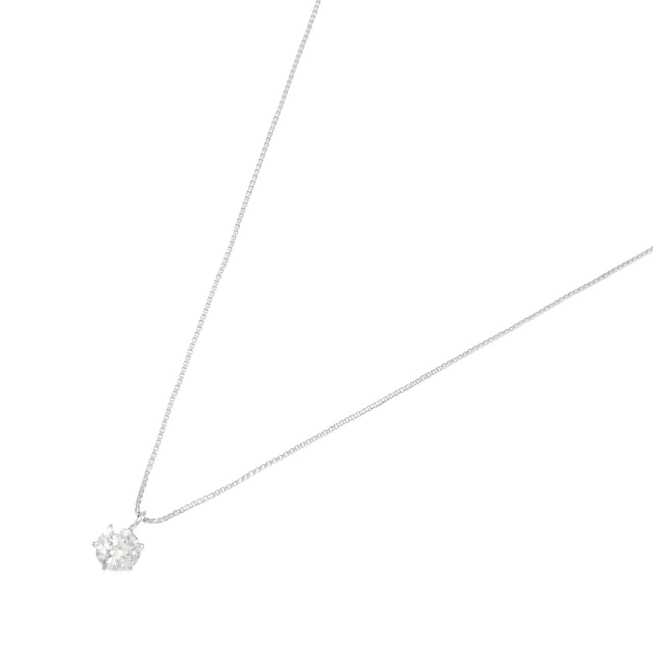 PT900/PT850 ソリティア ダイヤモンド ネックレス 0.319CT