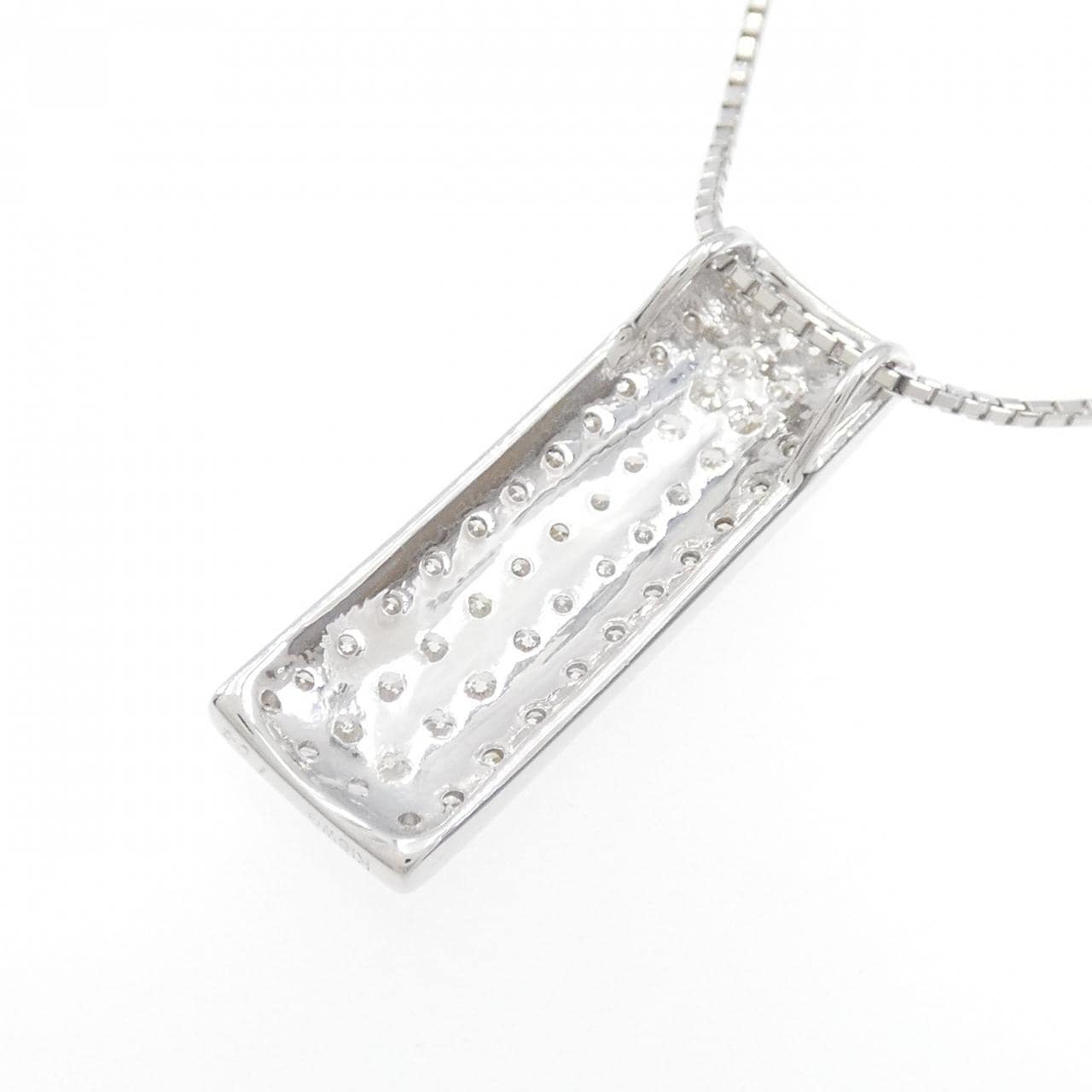 K18WG パヴェ ダイヤモンド ネックレス 1.04CT