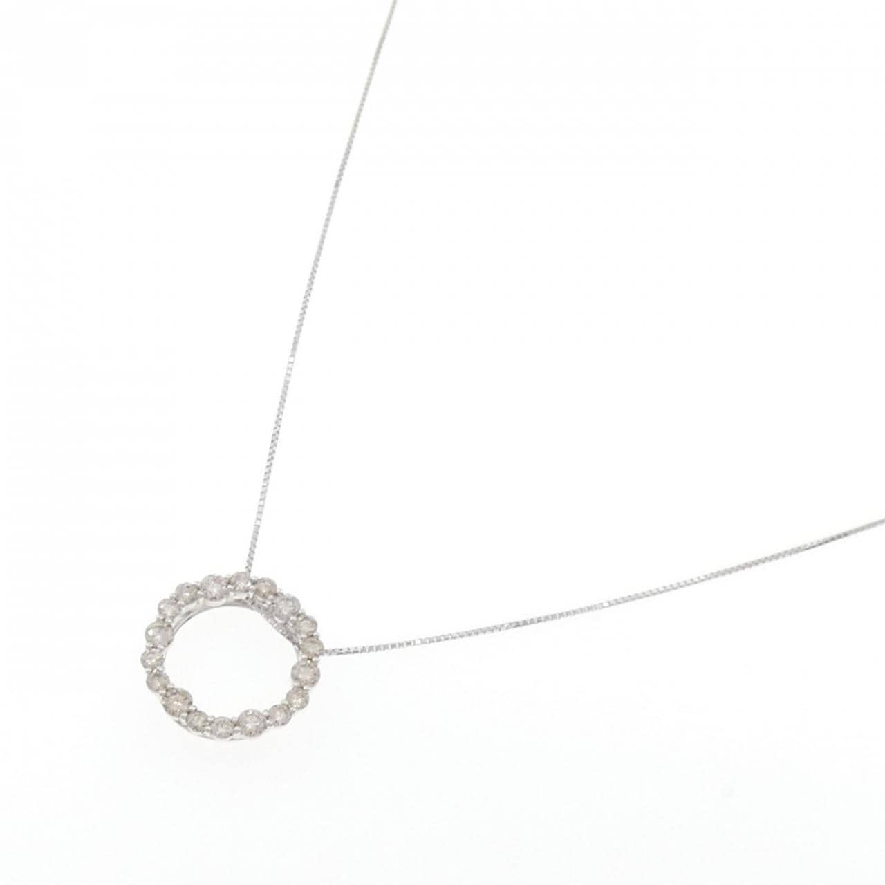 K18WG ダイヤモンド ネックレス 1.00CT