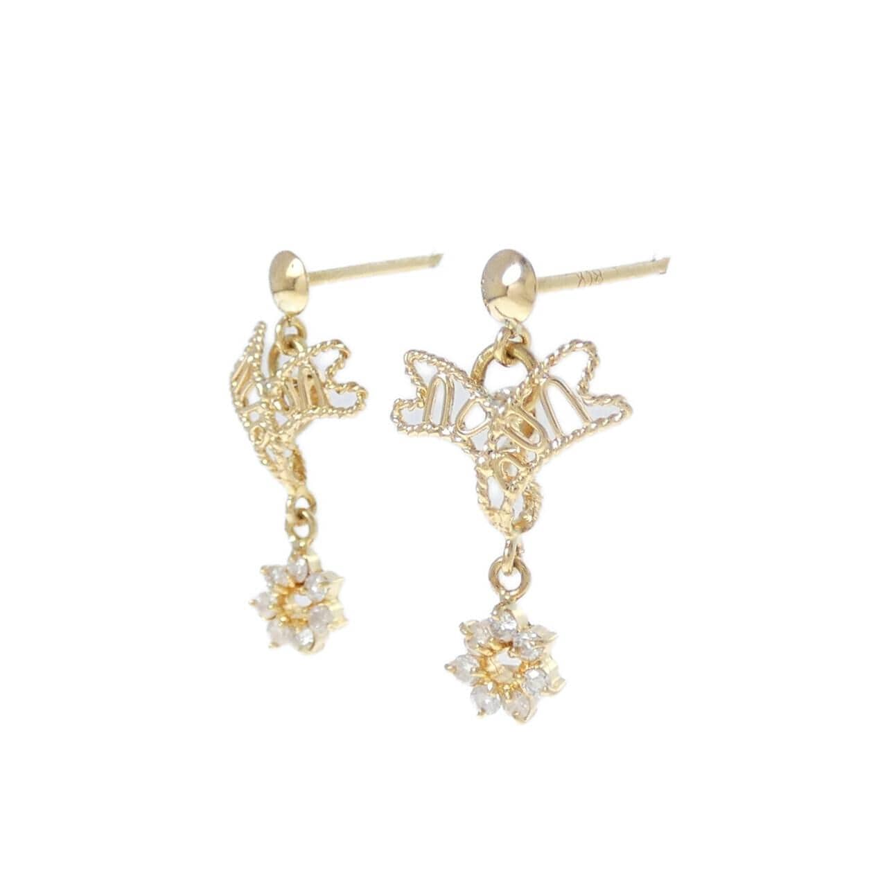 K18YG ダイヤモンド ピアス 0.14CT