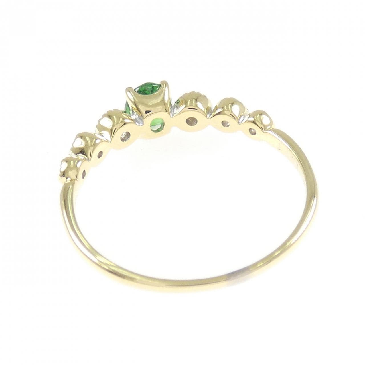 K18YG/K18WG グリーンガーネット リング 0.30CT