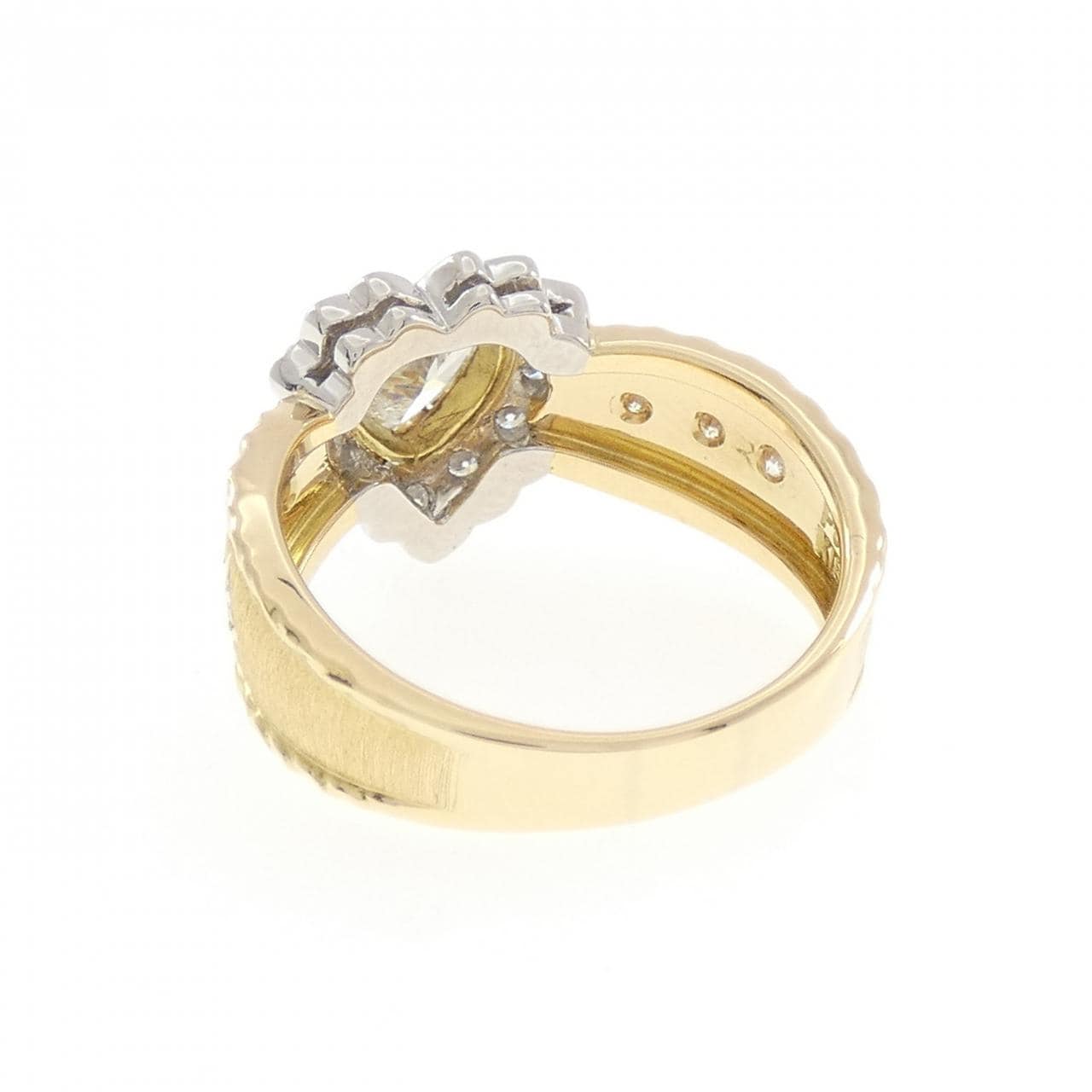 K18YG/PT900 ハート ダイヤモンド リング 0.72CT