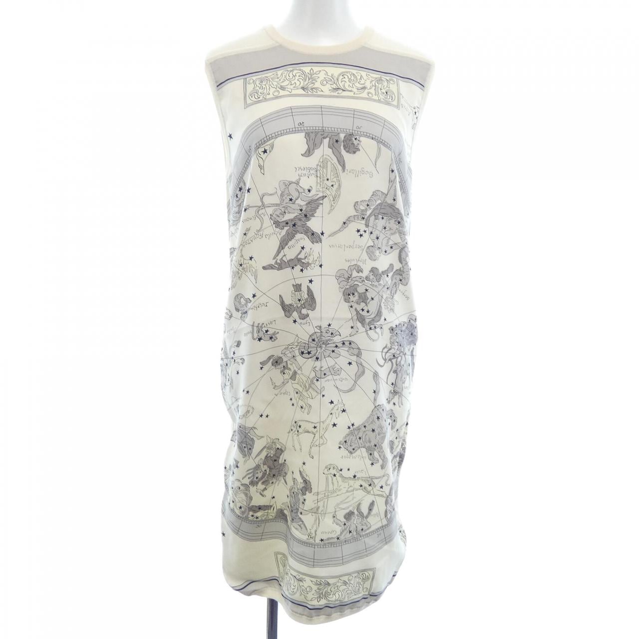 エルメス HERMES HEMISPHARIUM COELI BOREALE 66-7758 ツイルレーヌ ワンピース