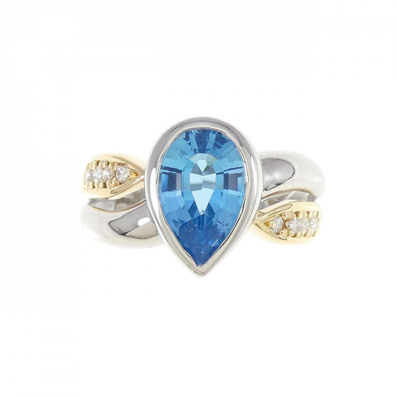 PT/K18YG ブルートパーズ リング 1.83CT
